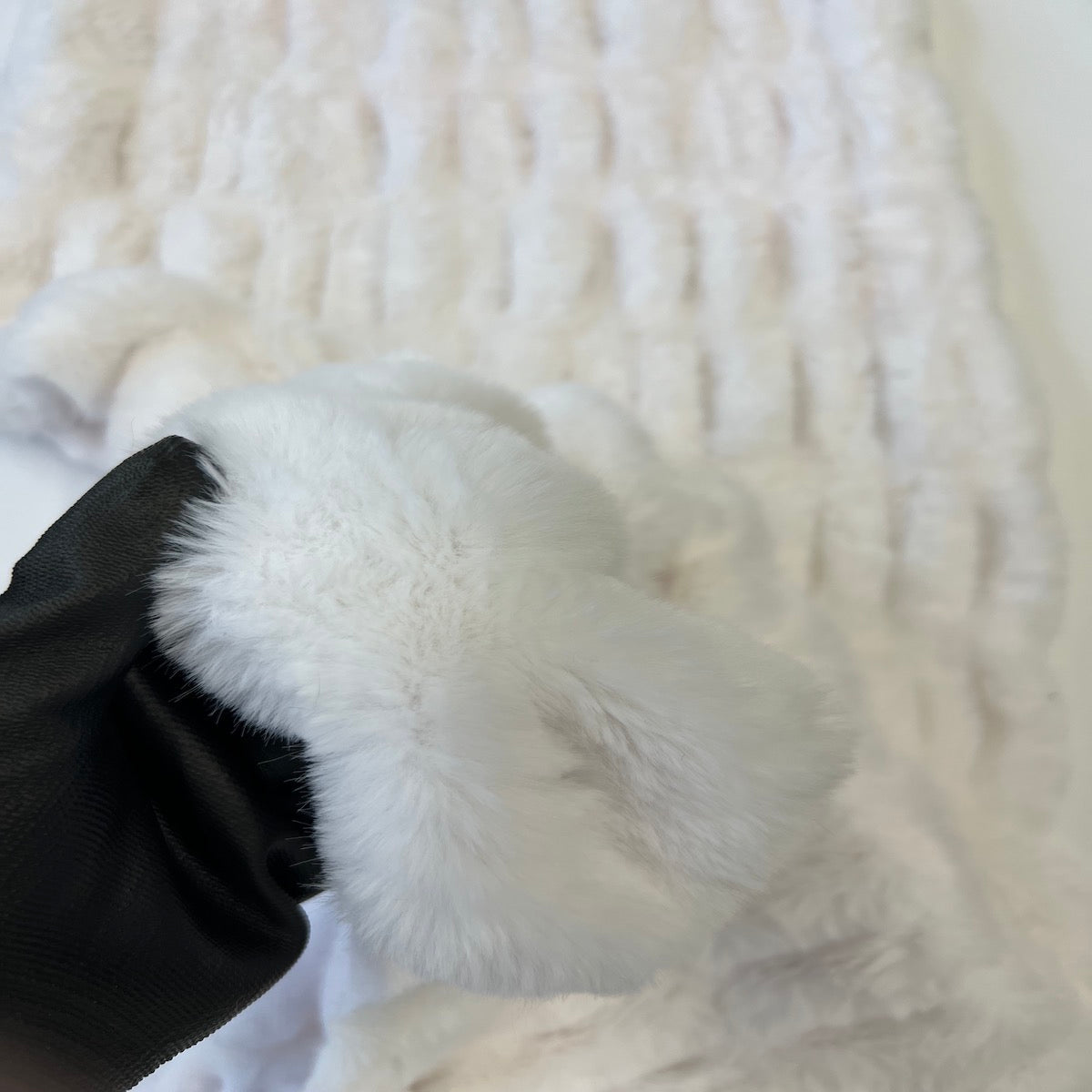 White Stone Embossed Minky Stretch Faux Fur Fabric - Fashion Fabrics LLC