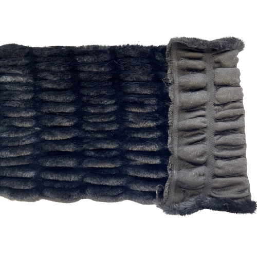 Black Stone Embossed Minky Stretch Faux Fur Fabric - Fashion Fabrics LLC