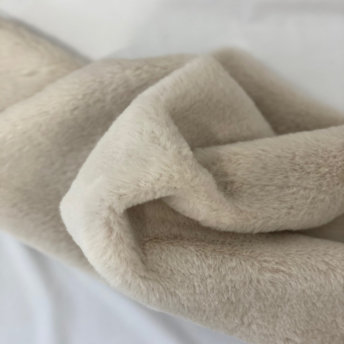 Ivory Rabbit Soft Cuddle Faux Fur Fabric - Fashion Fabrics Los Angeles