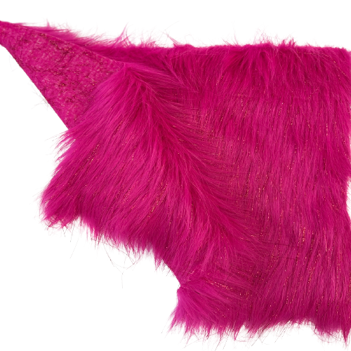 Fuchsia Tinsel Sparkle Glitter Long Pile Shaggy Faux Fur Fabric - Fashion Fabrics LLC