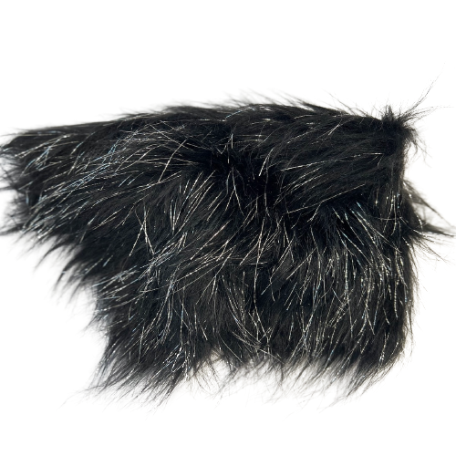 Black Tinsel Sparkle Glitter Long Pile Shaggy Faux Fur Fabric - Fashion Fabrics LLC