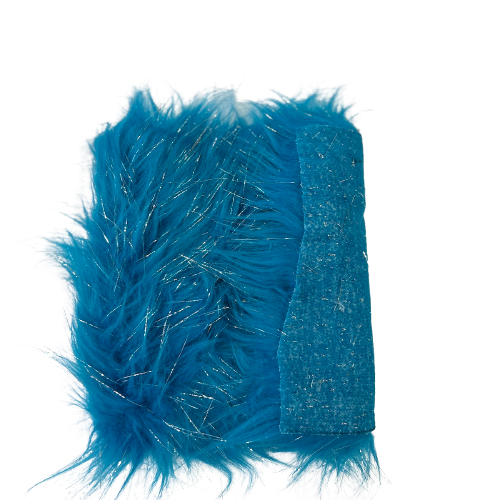 Turquoise Tinsel Sparkle Glitter Long Pile Shaggy Faux Fur Fabric - Fashion Fabrics LLC