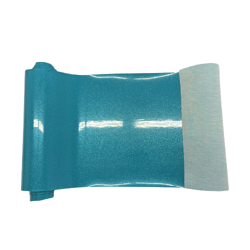 Turquoise Blue Sparkle Glitter Vinyl Fabric - Fashion Fabrics LLC