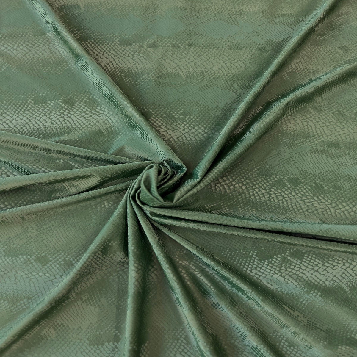 Hunter Green Matte Serpente Snakeskin Spandex Fabric - Fashion Fabrics LLC