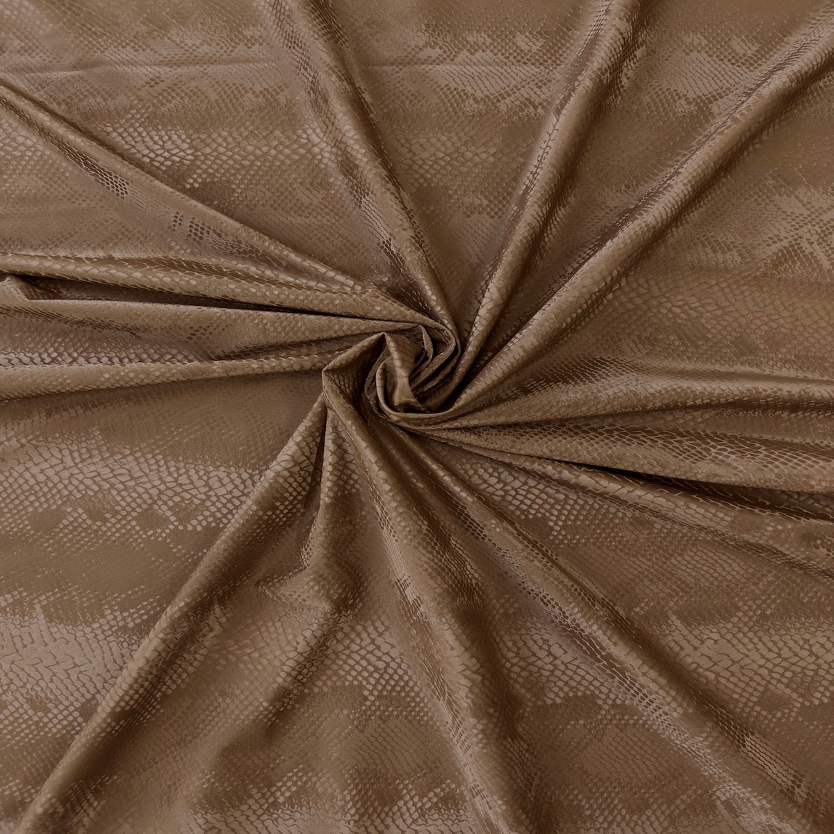 Chocolate Brown Matte Serpente Snakeskin Spandex Fabric - Fashion Fabrics LLC