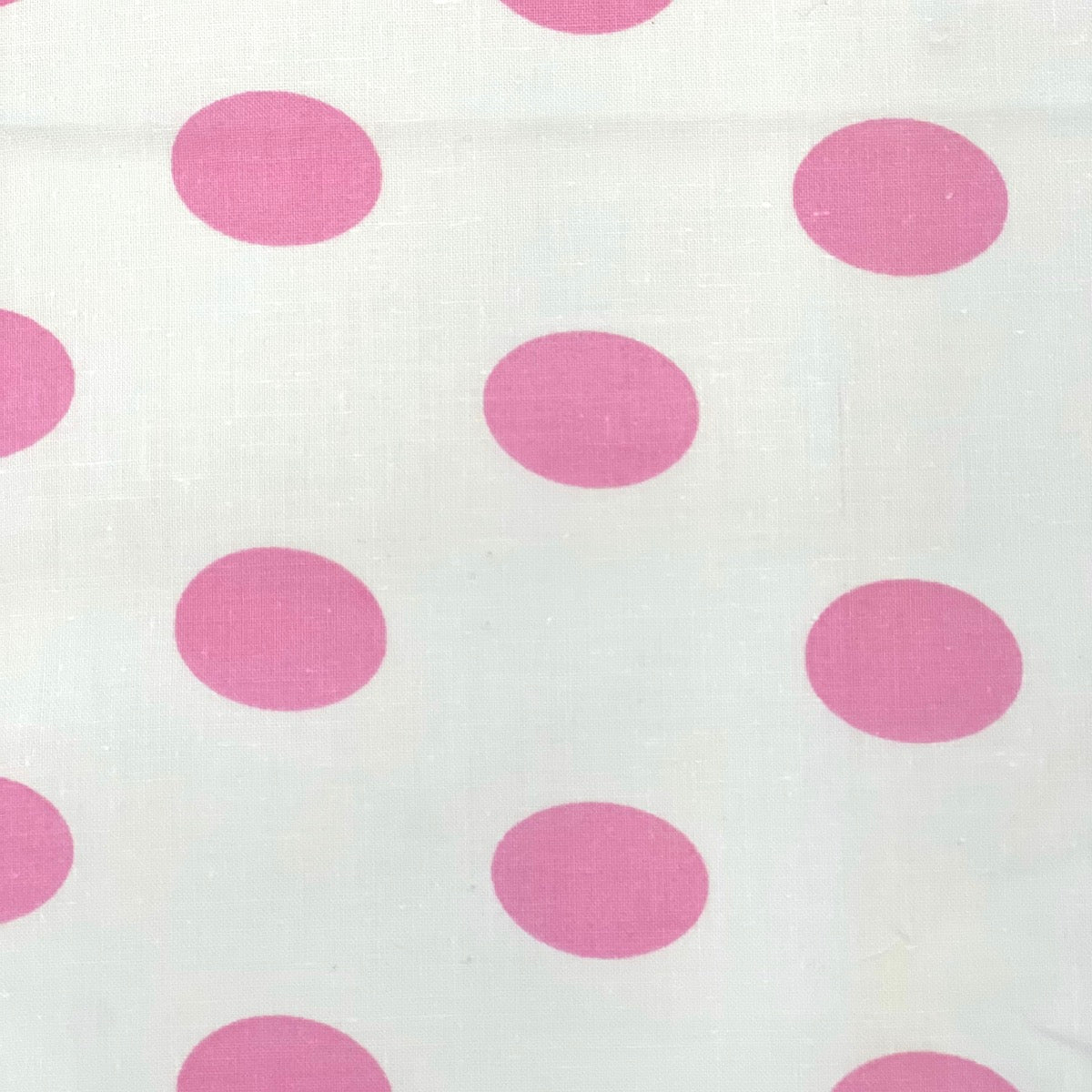 Light Pink | White Big Polka Dot Printed Poly Cotton Fabric - Fashion Fabrics LLC