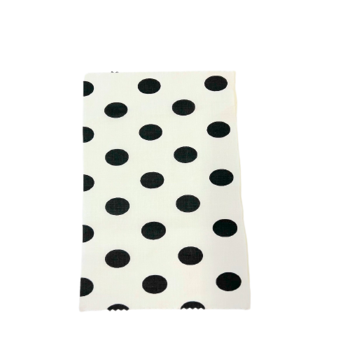 Black | White Big Polka Dot Printed Poly Cotton Fabric - Fashion Fabrics LLC