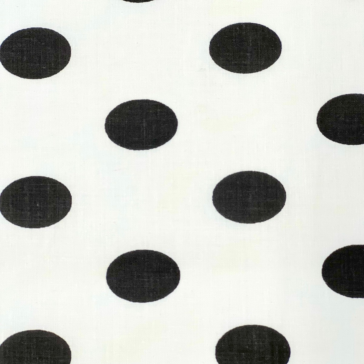 Black | White Big Polka Dot Printed Poly Cotton Fabric - Fashion Fabrics LLC