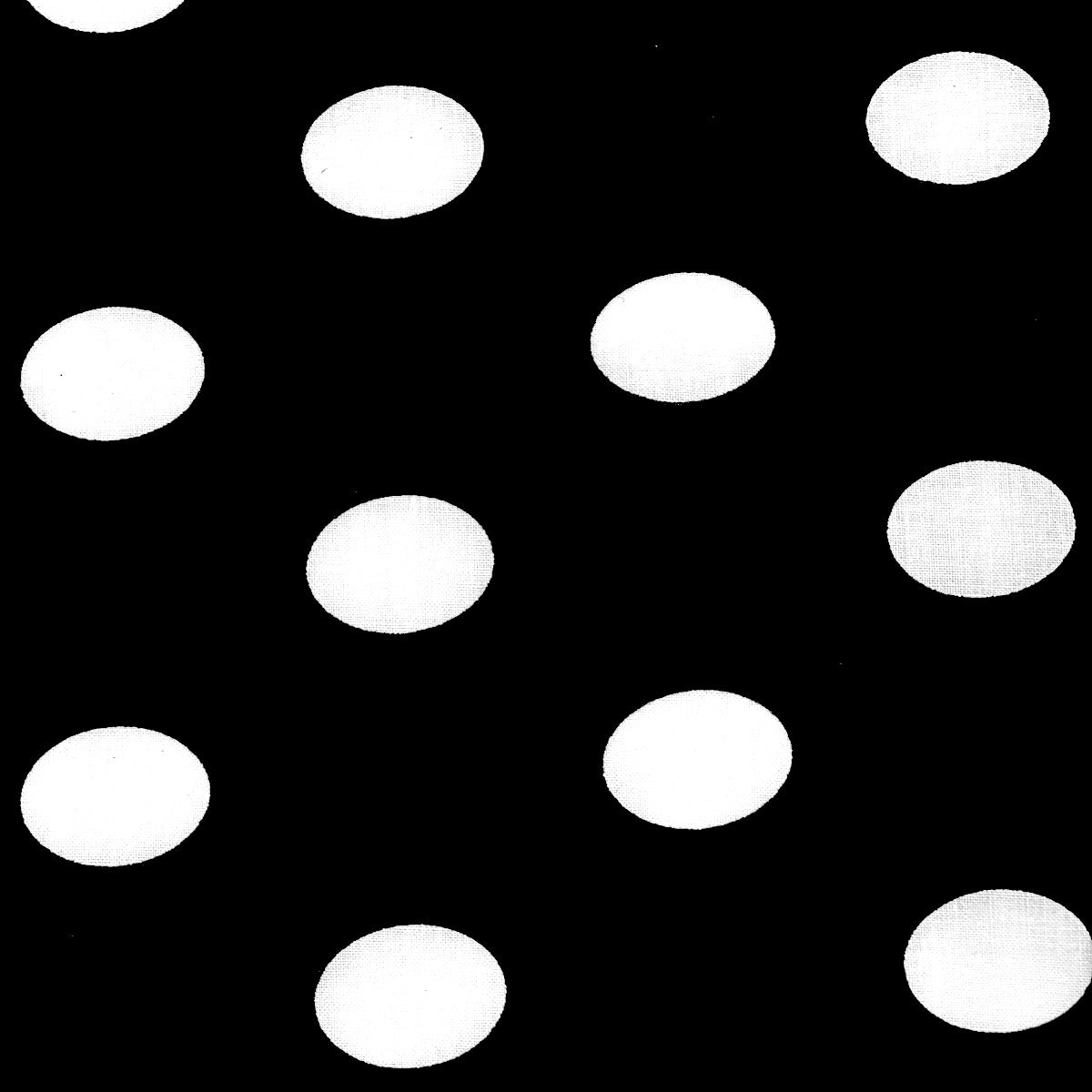 White | Black Big Polka Dot Printed Poly Cotton Fabric - Fashion Fabrics LLC