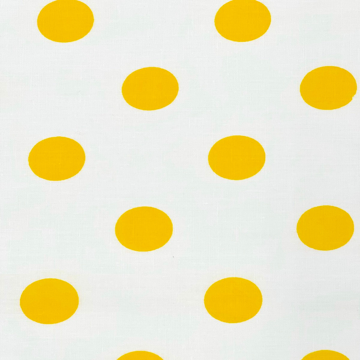 Yellow | White Big Polka Dot Printed Poly Cotton Fabric - Fashion Fabrics LLC