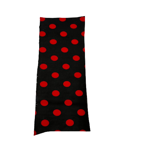 Red | Black Big Polka Dot Printed Poly Cotton Fabric - Fashion Fabrics LLC