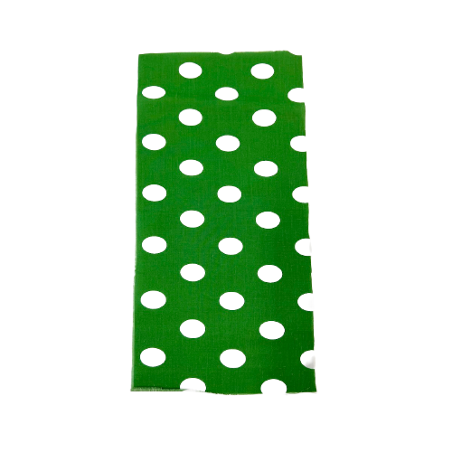 White | Green Big Polka Dot Printed Poly Cotton Fabric - Fashion Fabrics LLC
