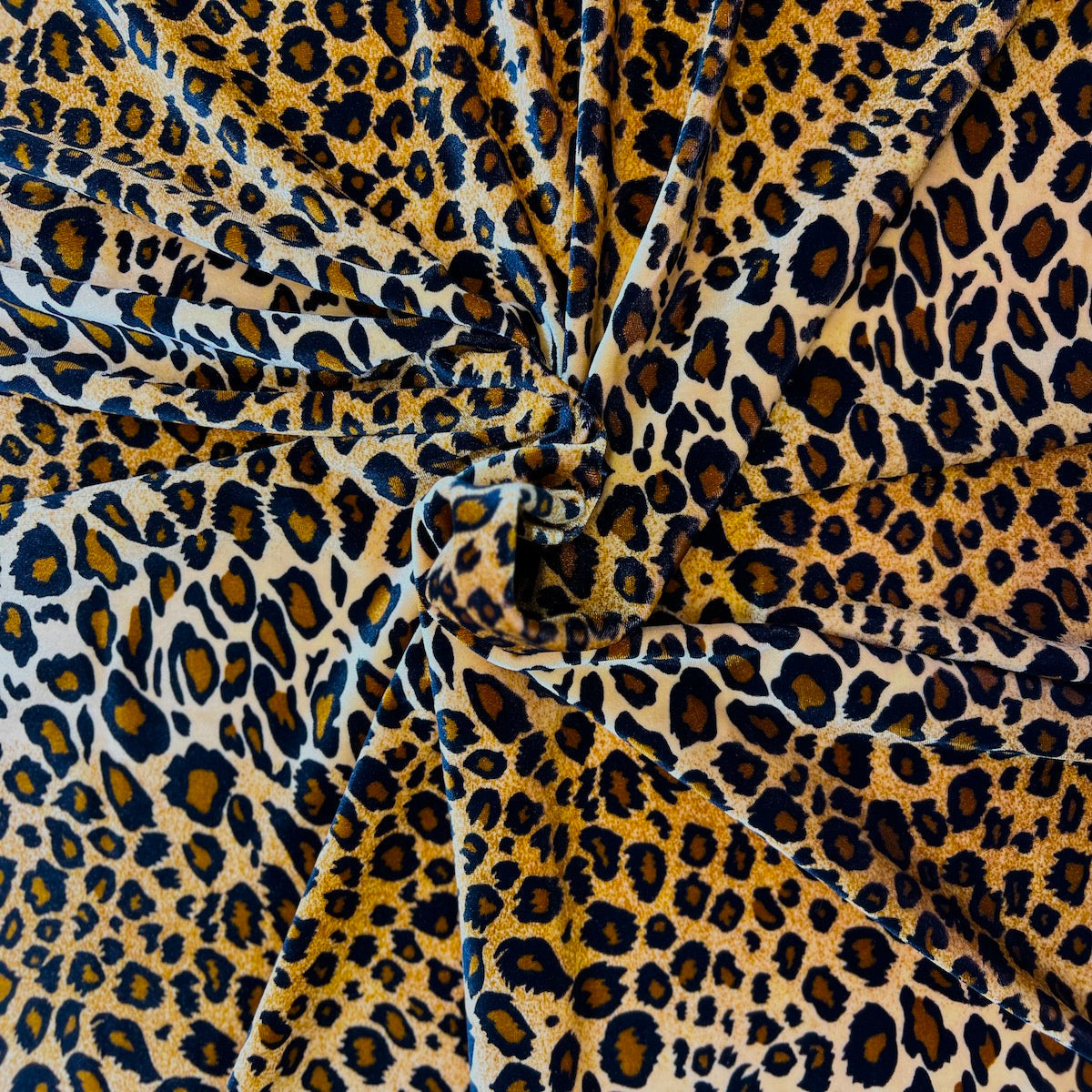 Wild Leopard Print Stretch Velvet Fabric - Fashion Fabrics LLC
