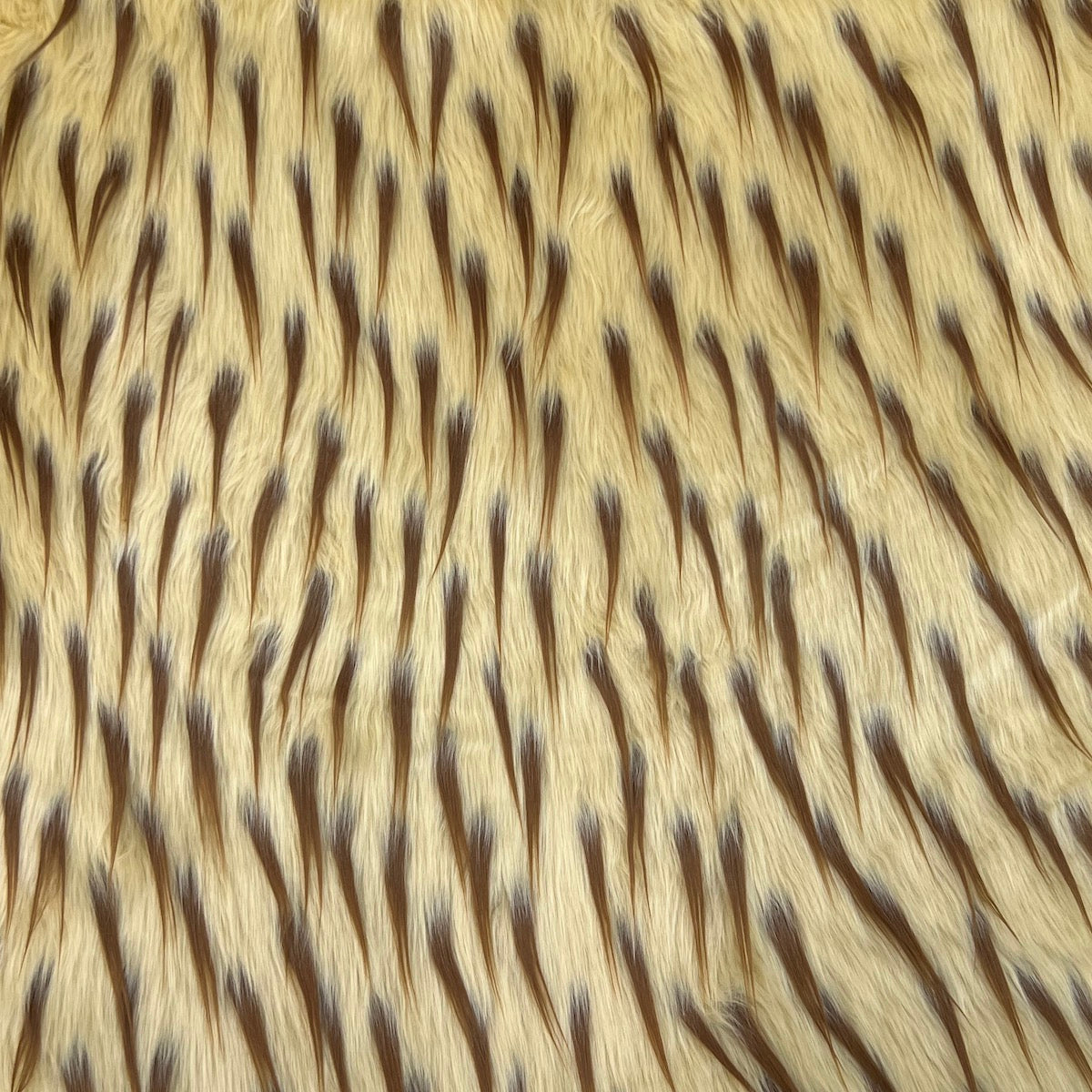 Beige | Light Brown Two Tone Spike Shaggy Faux Fur Fabric - Fashion Fabrics LLC