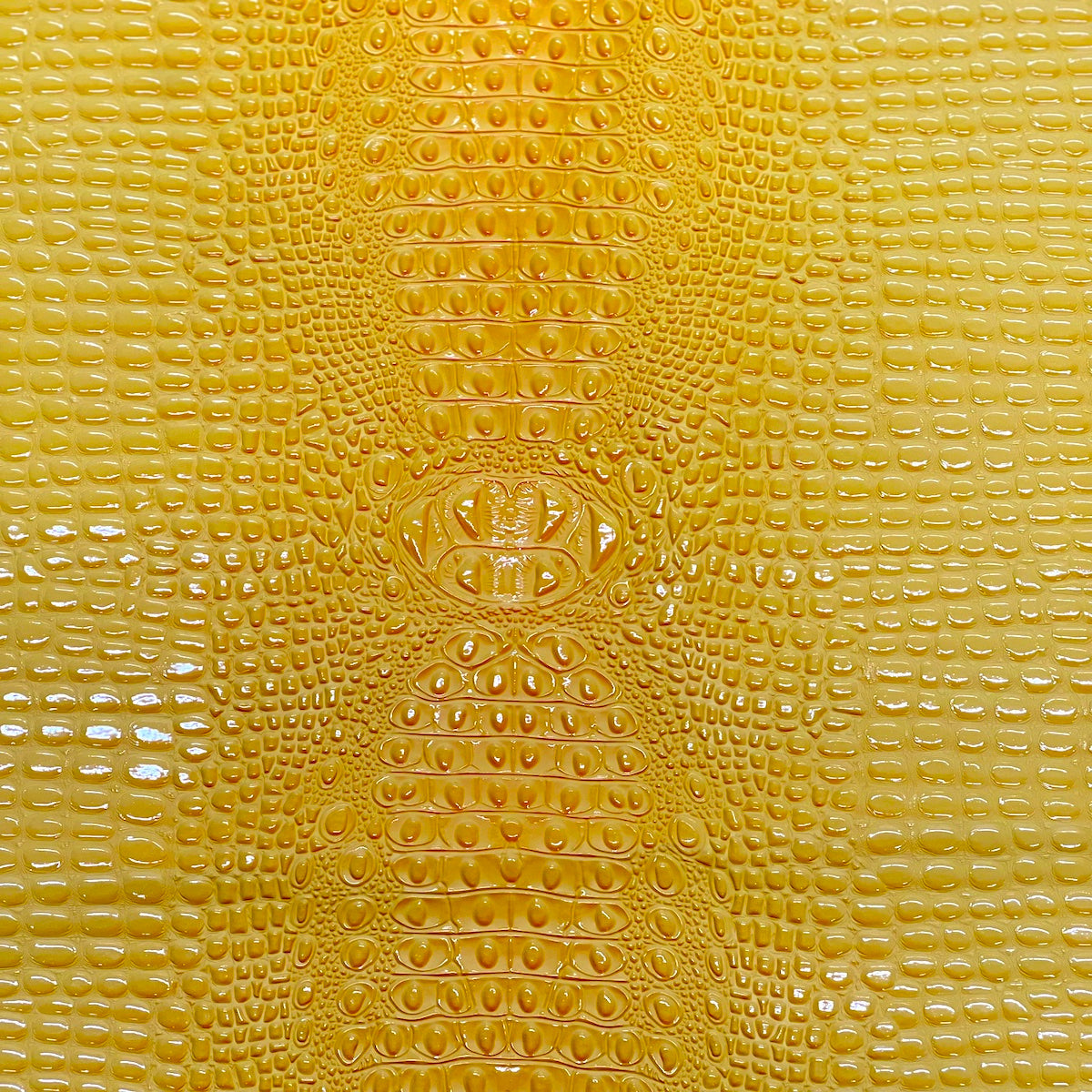 Yellow Aussie 3D Embossed Gator Vinyl Fabric - Fashion Fabrics LLC