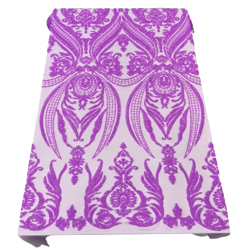 Catina Damask Stretch Sequins Fabric - Fashion Fabrics LLC