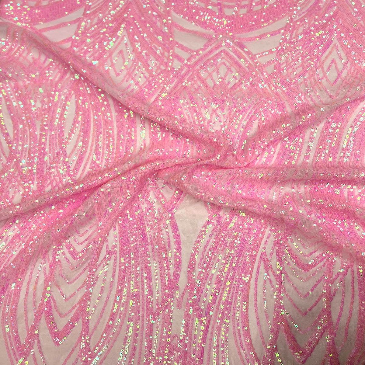 Selena Wave Stretch Sequins Fabric