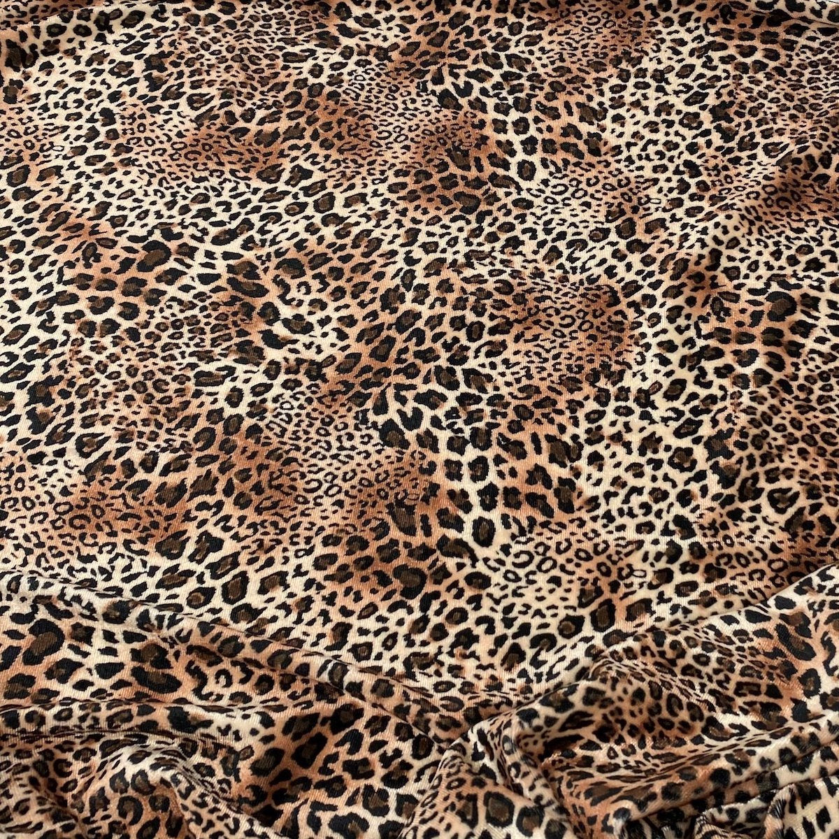 African Cheetah Print Stretch Velvet Fabric - Fashion Fabrics Los Angeles