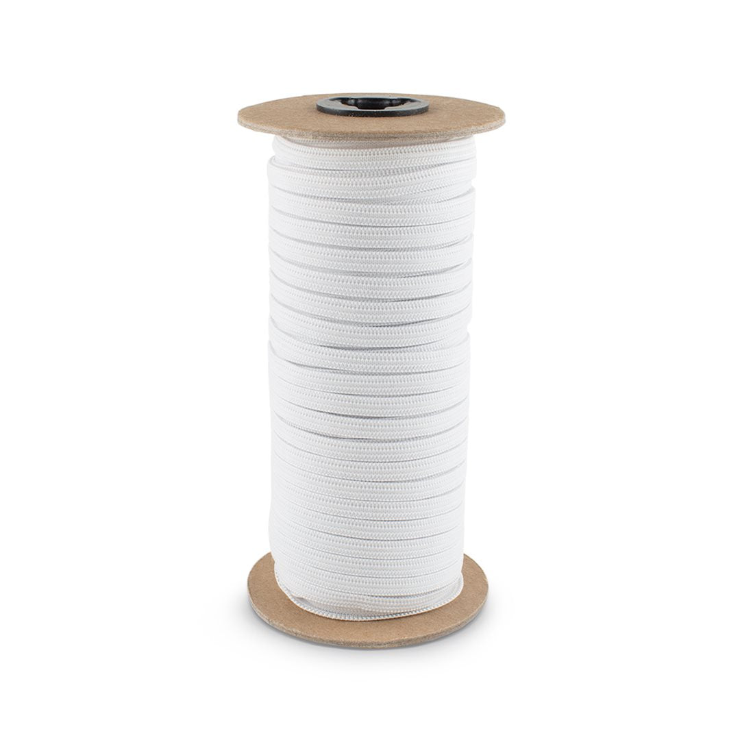 3/8" White Knitted Elastic Band - Case of 30 Rolls - 4,320 Yards - Fashion Fabrics Los Angeles