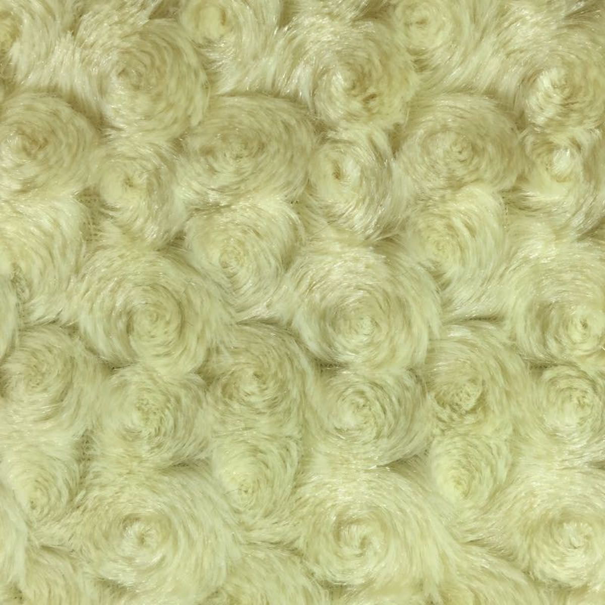 Banana Yellow Swirl Rosebud Faux Fur Fabric - Fashion Fabrics LLC