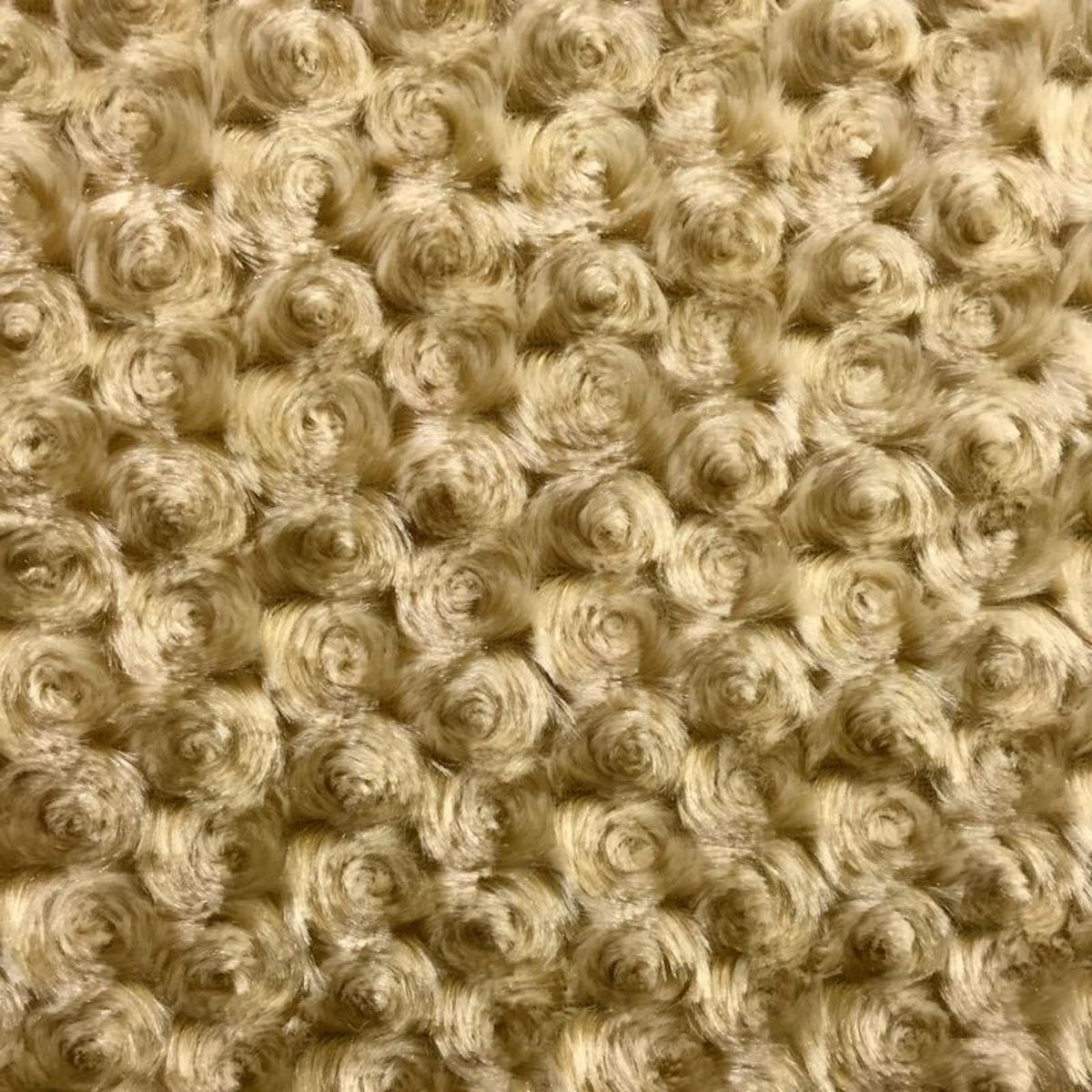 Camel Beige Swirl Rosebud Faux Fur Fabric - Fashion Fabrics LLC