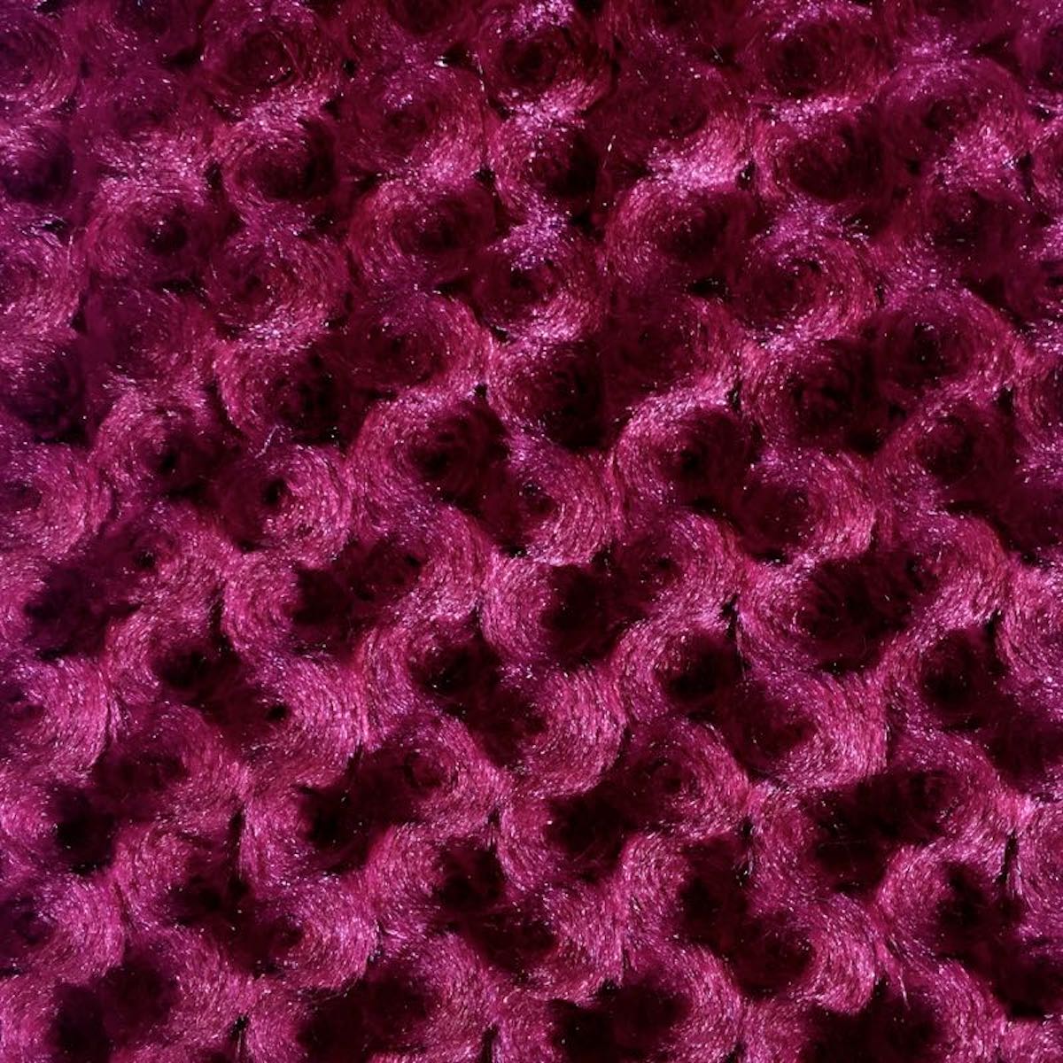 Burgundy Swirl Rosebud Faux Fur Fabric - Fashion Fabrics LLC