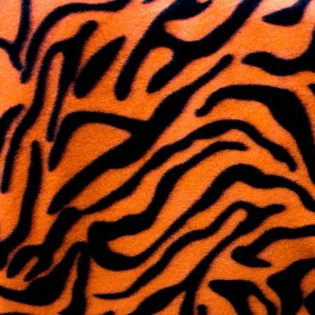 Orange | Black Zebra Print Fleece Fabric - Fashion Fabrics Los Angeles