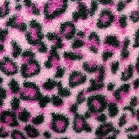 Pink Leopard Print Fleece Fabric - Fashion Fabrics Los Angeles