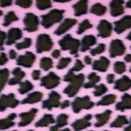 Pink Brown Leopard Print Fleece Fabric - Fashion Fabrics Los Angeles
