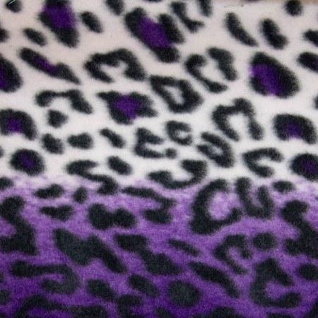 Purple Snow Leopard Print Fleece Fabric - Fashion Fabrics Los Angeles