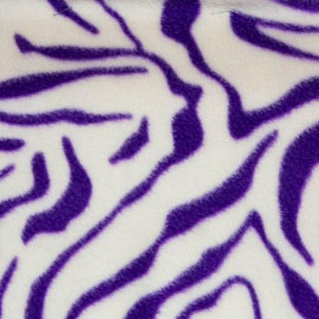 Purple | White Zebra Print Fleece Fabric - Fashion Fabrics Los Angeles