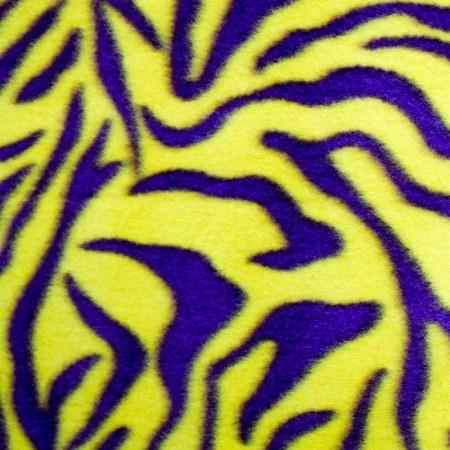 Purple | Yellow Zebra Print Fleece Fabric - Fashion Fabrics Los Angeles