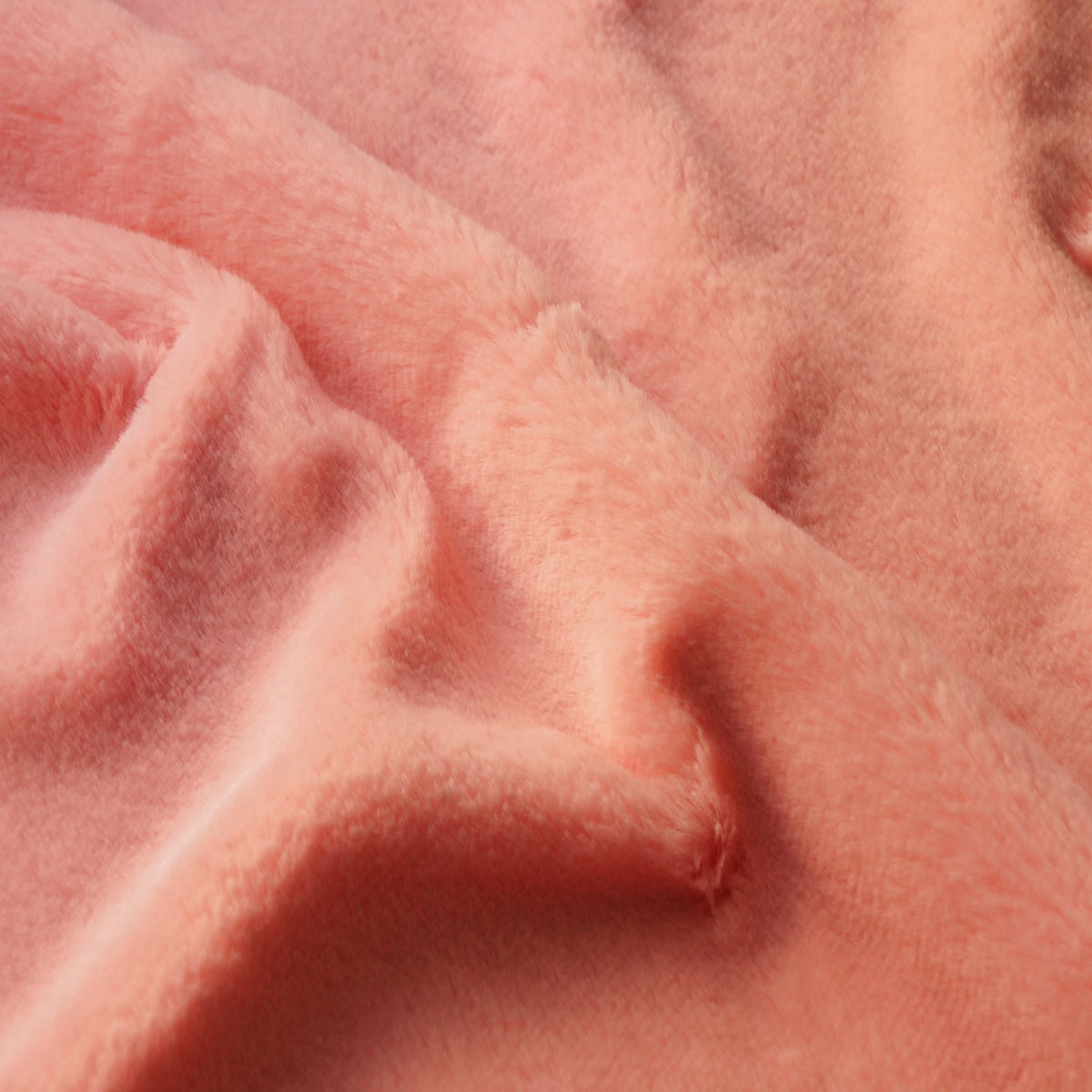 Coral Pink Rex Rabbit Minky Faux Fur Fabric - Fashion Fabrics LLC