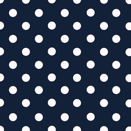 Navy White Small Polka Dot Print Poly Cotton Fabric - Fashion Fabrics Los Angeles