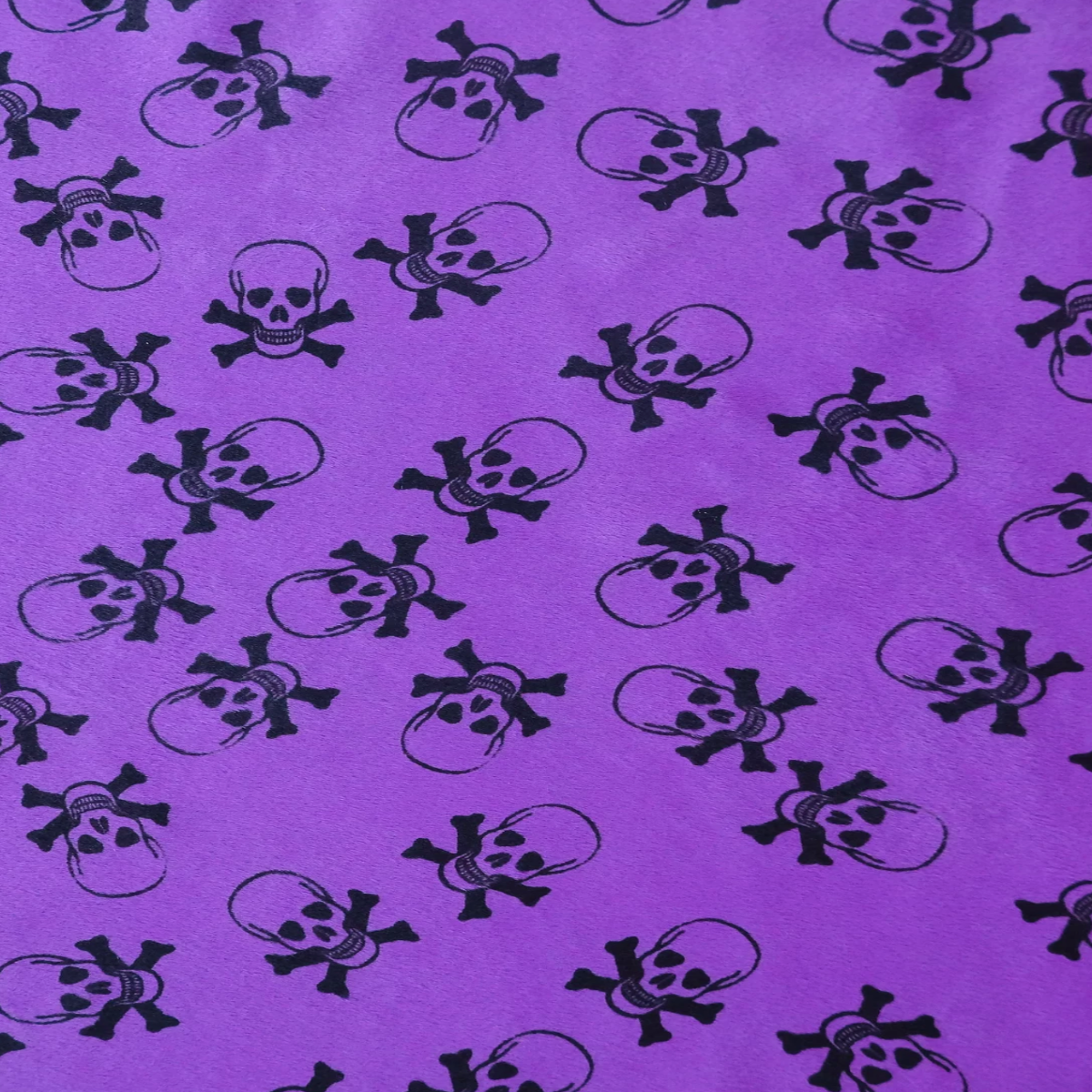 Purple Velboa Skull Print Faux Fur Fabric - Fashion Fabrics Los Angeles