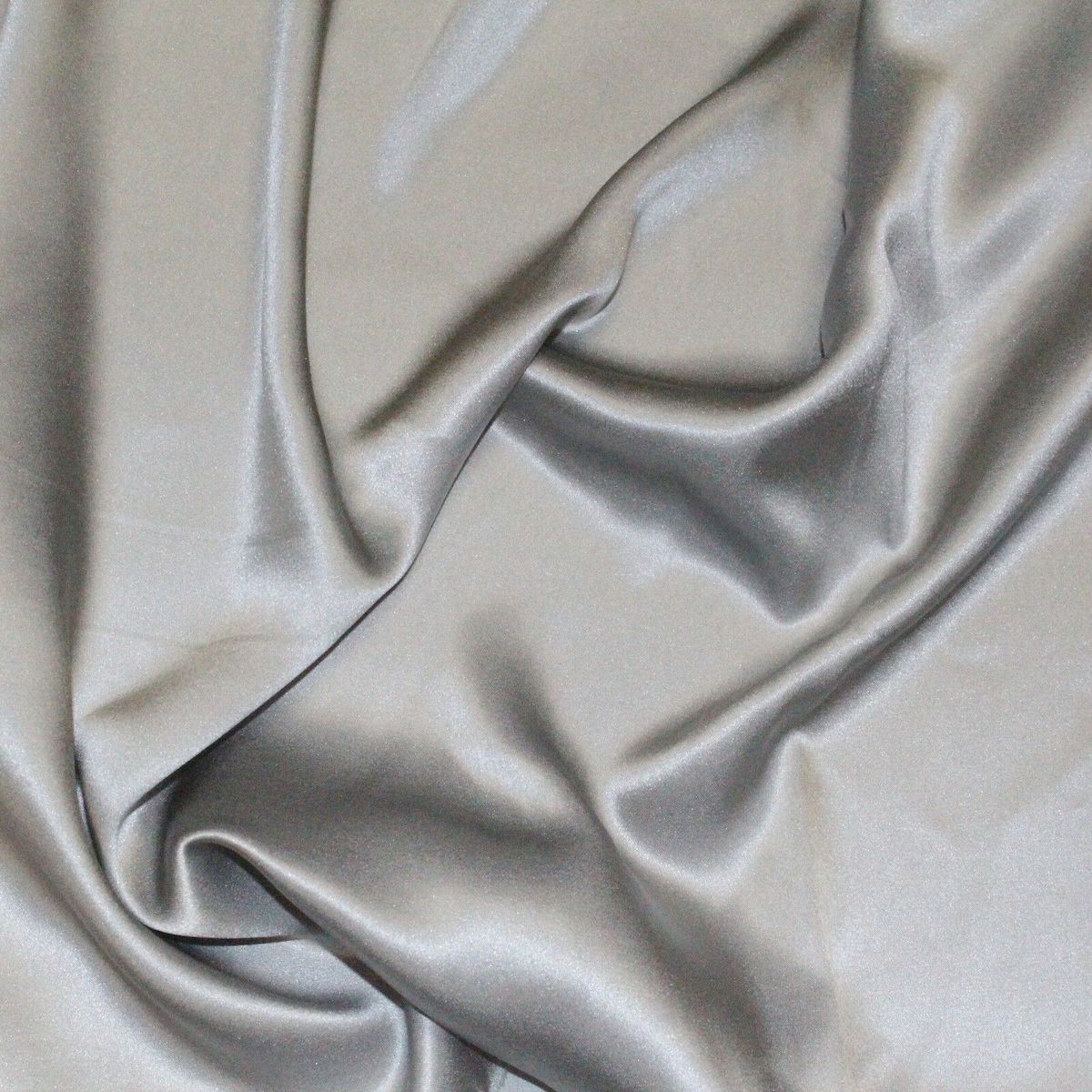 Silver Silk Charmeuse Fabric - Fashion Fabrics Los Angeles