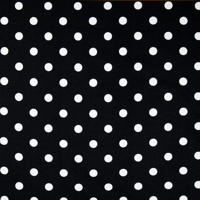 Black White Small Polka Dot Print Poly Cotton Fabric - Fashion Fabrics Los Angeles