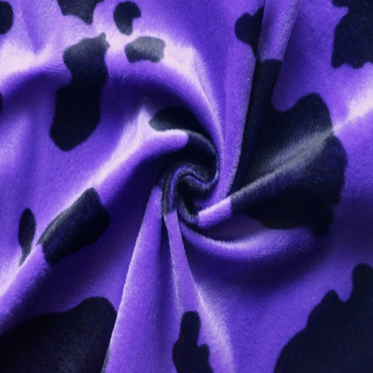 Black Purple Cow Velboa Faux Fur - Fashion Fabrics Los Angeles