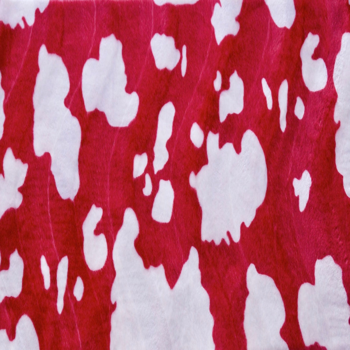Red White Cow Velboa Faux Fur - Fashion Fabrics Los Angeles