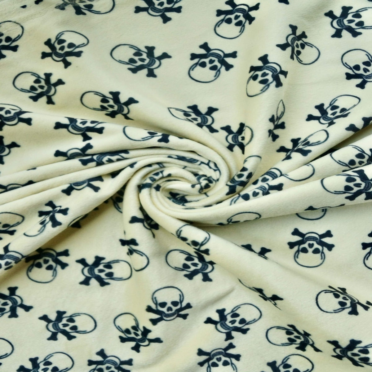 Banana Yellow Velboa Skull Print Faux Fur Fabric - Fashion Fabrics Los Angeles