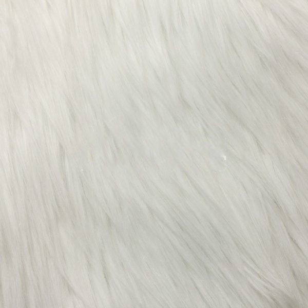 White Luxury Long Pile Shaggy Faux Fur Fabric - Fashion Fabrics Los Angeles 