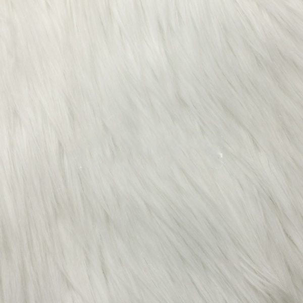 White Luxury Long Pile Shaggy Faux Fur Fabric - Fashion Fabrics Los Angeles