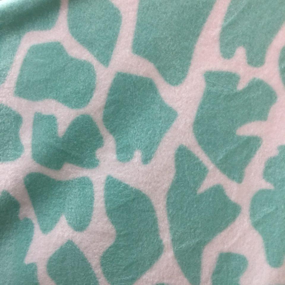 Turquoise Giraffe Print Fleece Fabric - Fashion Fabrics Los Angeles