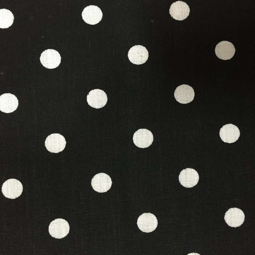 Black White Small Polka Dot Print Poly Cotton Fabric - Fashion Fabrics Los Angeles