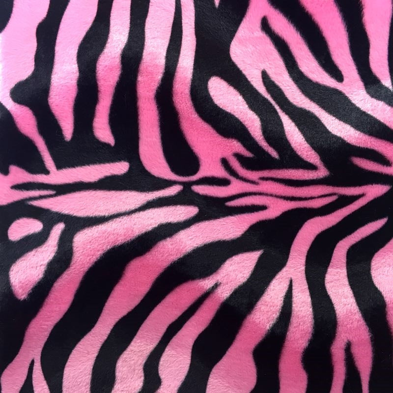 Pink Big Zebra Velboa Faux Fur Fabric - Fashion Fabrics Los Angeles