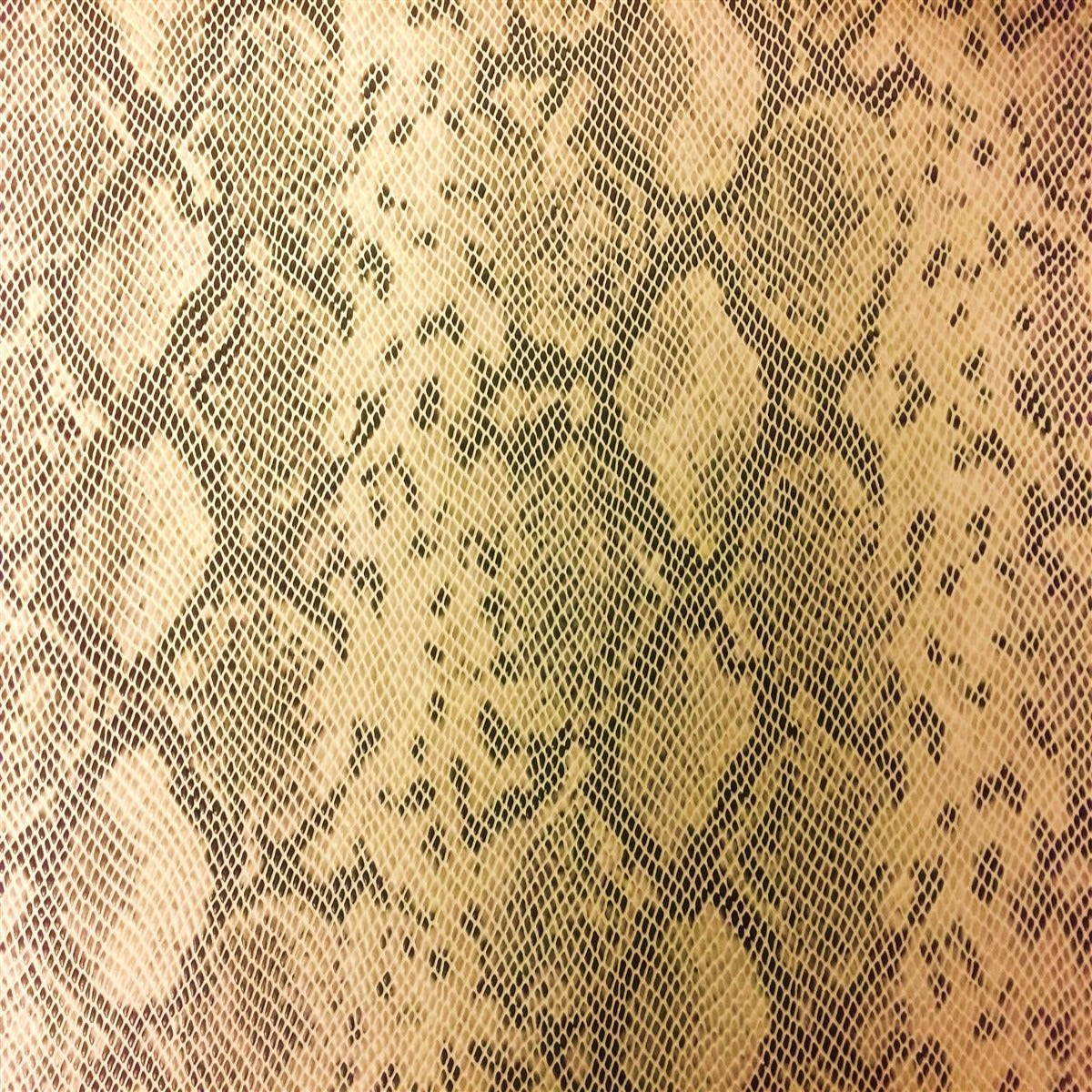 Beige Matte Python Snake Skin Vinyl Fabric - Fashion Fabrics Los Angeles