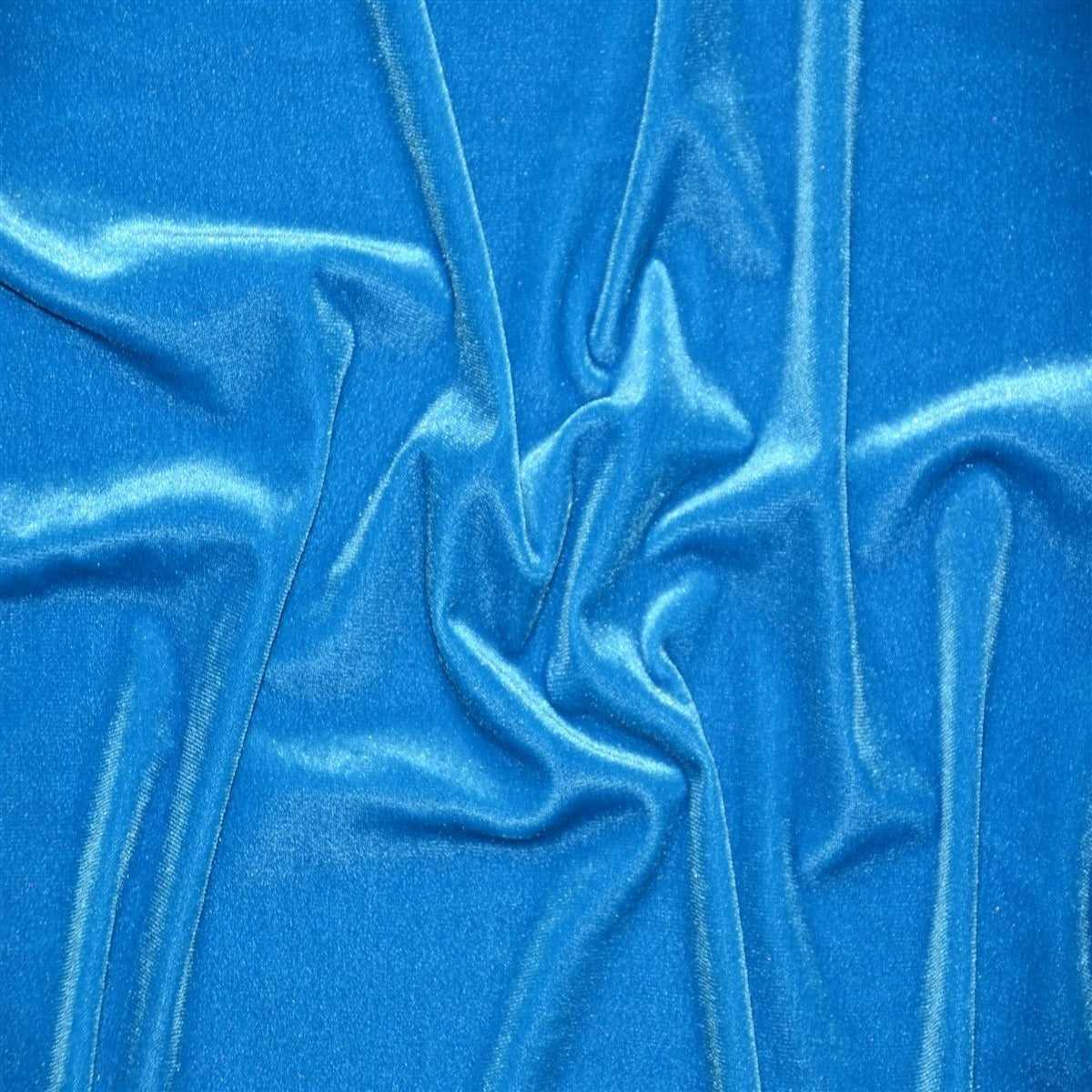 Turquiose Dress Apparel Stretch Velvet Fabric Fashion Fabrics