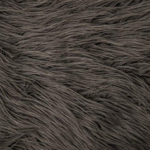 Charcoal Gray Mongolian Long Pile Faux Fur Fabric - Fashion Fabrics Los Angeles