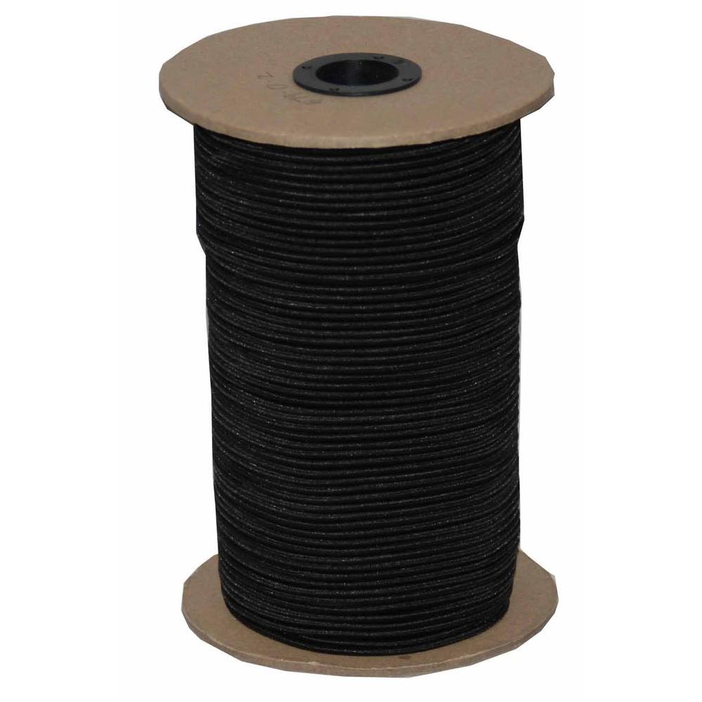 3/8" Black Braided Elastic Band Roll - 144 Yard Roll - Fashion Fabrics Los Angeles