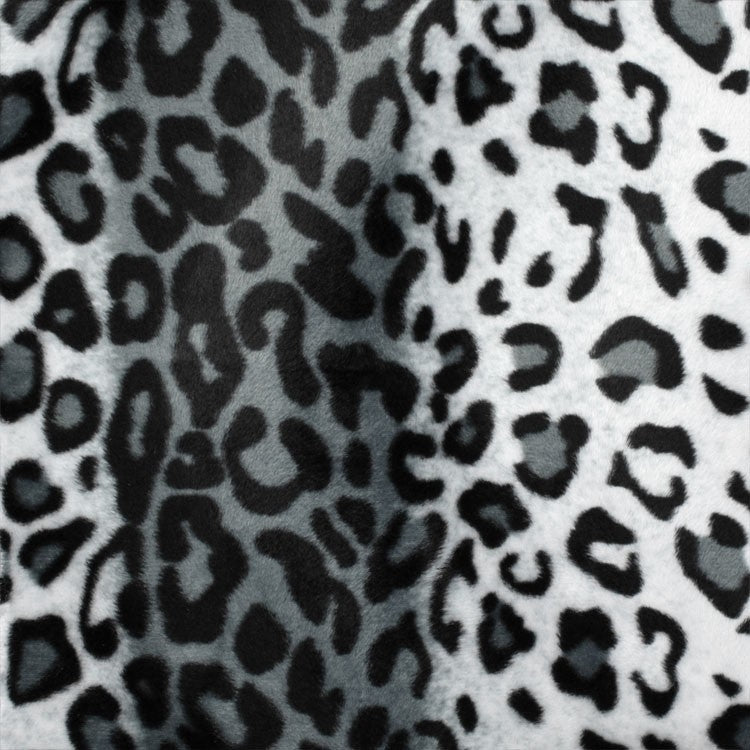 Gray Leopard Velboa Faux Fur - Fashion Fabrics Los Angeles
